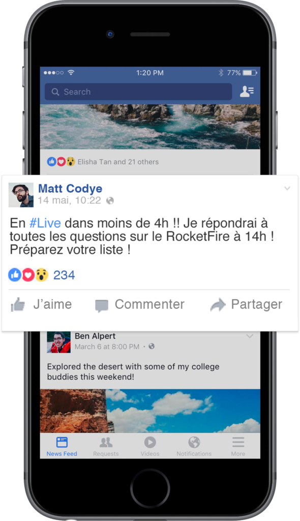 Visuel Post de teasing Live Facebook