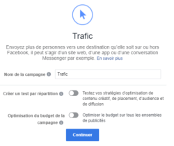 objectif trafic facebook